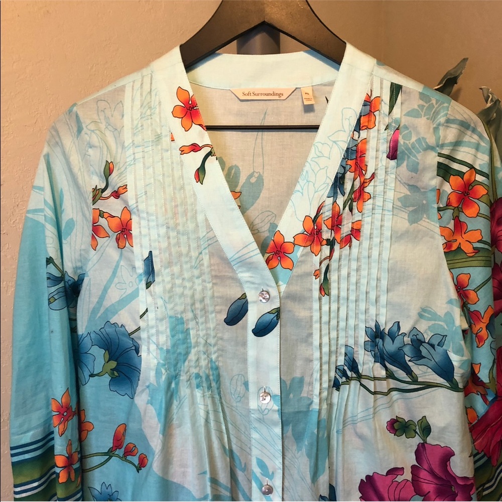 Soft Surroundings tropical floral tunic Size Small - Picture 3 of 7